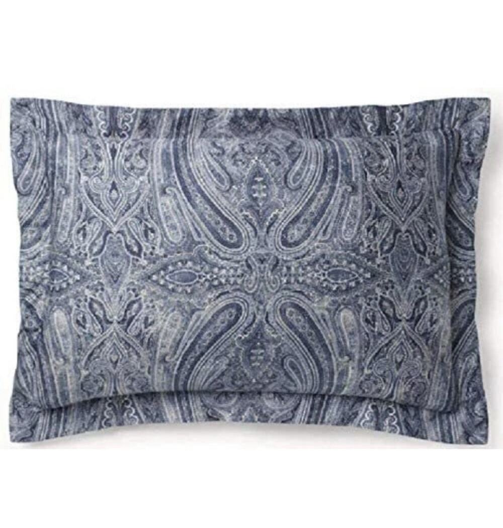 Ralph Lauren Set Of 2 ALLISTER New $115 King Sham Pillow Case Sham Blue 36x18